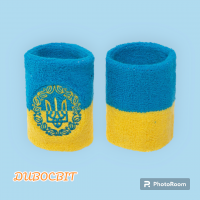 Напульсник спортивний махровий  BC-4061 1шт жовтий-блакитний