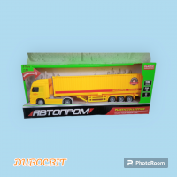 Трейлер на батарейках 7944A "АВТОПРОМ", 1:50 жовтий колір, світло,звук, в коробці 36.5*7.5*14.5 см.